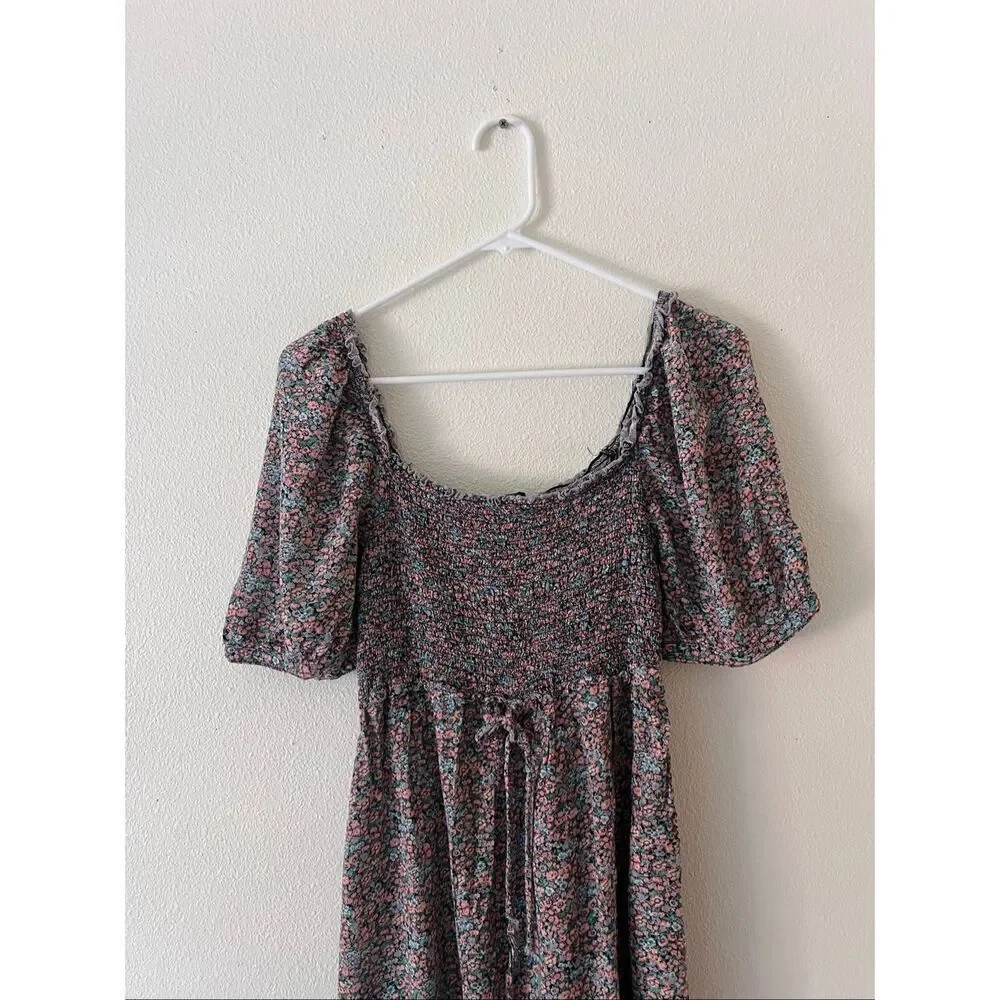 Wild Fable micro floral puff-sleeve midi dress size XXL Girls